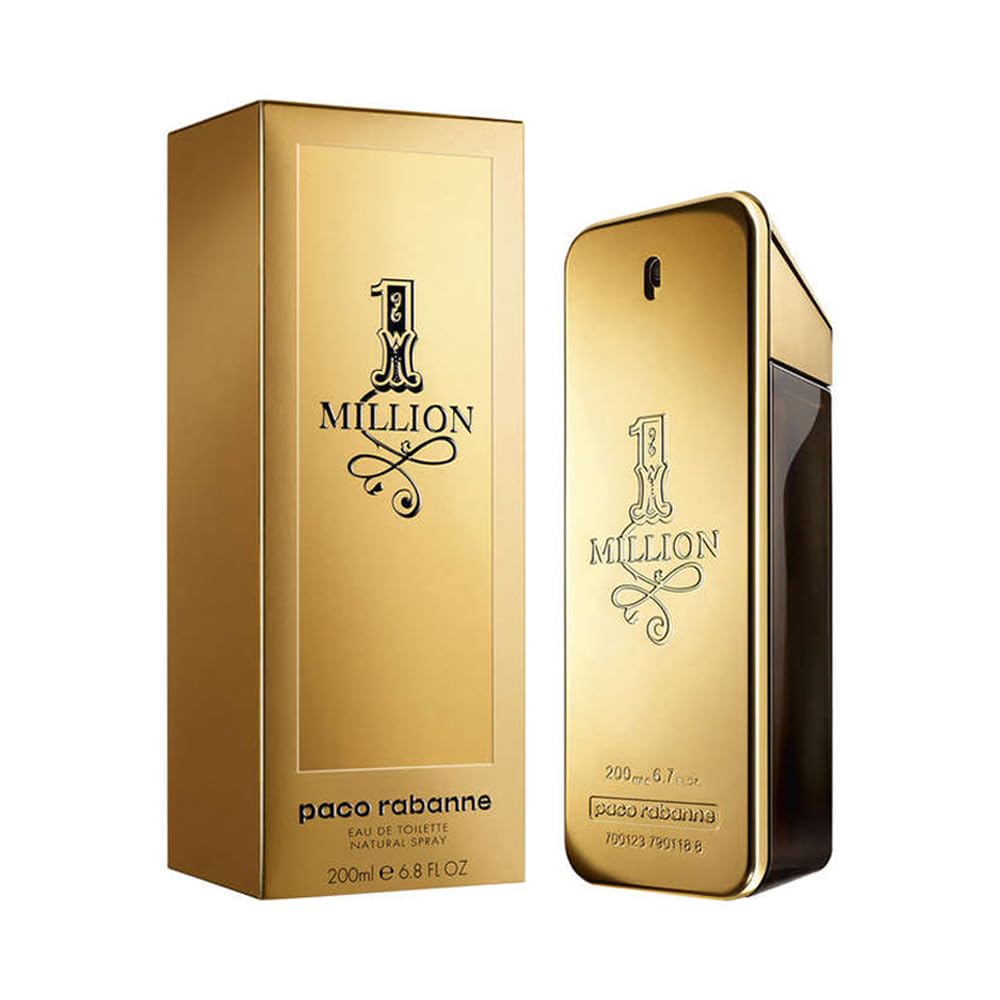 Paco Rabanne 1 Million Fragrance For Men - Fresh And Spicy Notes Of Amber, Leather Tangerine Adds A Touch Irresistible Seduction Ideal With Rebellious Charm Edt Spray 6.8 Oz