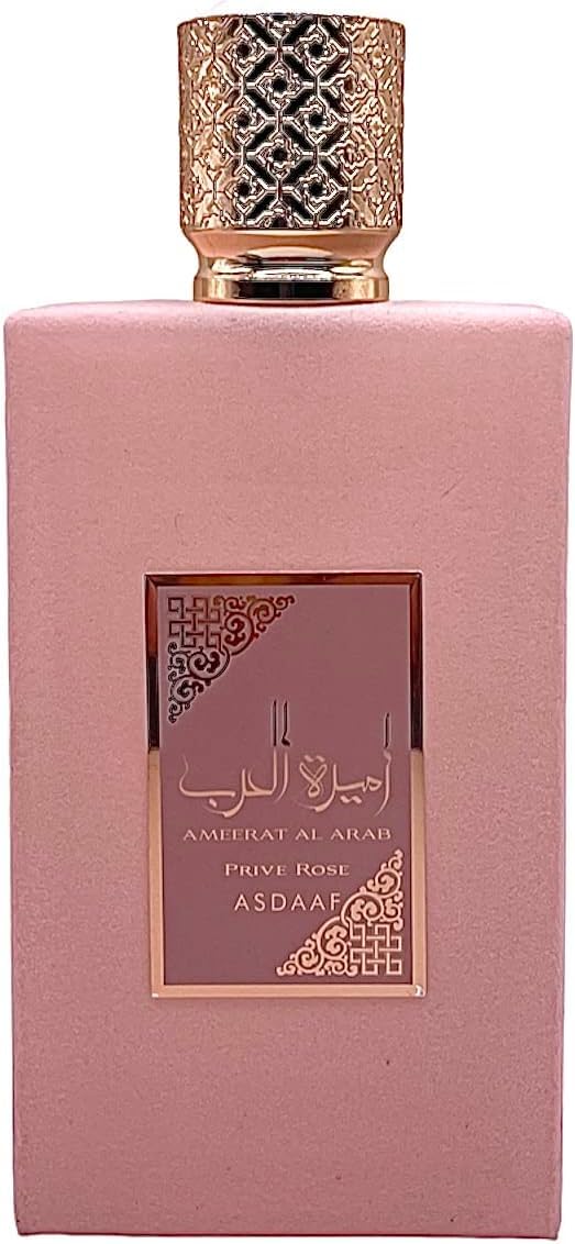 Lattafa Asdaaf Ameerat Al Arab Prive Rose Eau de Parfum Spray for Women, 3.4 Ounce