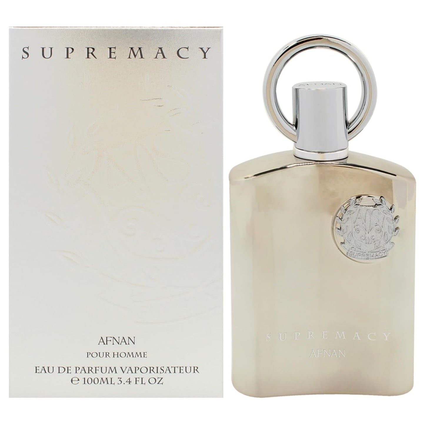 Afnan Supremacy Silver Pour Homme for Men Eau de Parfum Spray, 3.4 Ounce